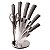 Jogo Kit Facas Inox E Suporte Giratório 7pçs Gourmet Cozinha - Imagem 2