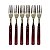 Kit 6 Garfos Linha Legna Aço Inox Madeira - Imagem 2