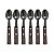 Kit 6 Colheres Chá Mesa Linha Legna Aço Inox Madeira - Imagem 2