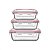 Kit 3 Potes Vidro Marmita Retangular Herméticos C/ Tampa - Imagem 2