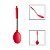 Colher Servir Silicone Inox Vermelha Linha Facile - Imagem 1