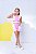 Conjunto shorts babado e blusa rosa/branco - Imagem 1