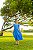 Vestido midi em lese azul - Imagem 1