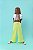 Conjunto calça pantalona poa verde neon e blusa canelada - Imagem 3