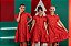 Vestido infantil vermelho com botões - Imagem 3