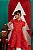 Vestido infantil vermelho com botões - Imagem 2