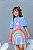 Vestido azul estampa arco iris - Imagem 1