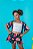 Conjunto infantil menina kimono floral azul - Imagem 4