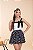 Conjunto infantil shorts saia poá preto - Imagem 3