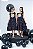Vestido midi infantil flor poá preto - Imagem 2