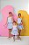 Conjunto infantil menina shorts saia blusa listra azul - Imagem 7