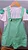 jardineira + blusa bordada com brilho verde - Imagem 1