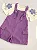 Jardineira + blusa bordada com brilho lilás - Imagem 7
