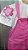 Jardineira + blusa bordada com brilho rosa - Imagem 3