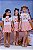 Conjunto infantil menina saia balonê listra laranja e blusa - Imagem 4