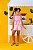 Conjunto menina shorts rosa blusa listra - Imagem 1