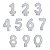 Vela de Aniversário Branca Gliter Números 7cm - (Selecione a Opção do Número) - Imagem 1