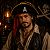 Chapéu Pirata em Veludo com Faixa Vermelha - Imagem 1