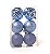 Bolas de Natal Texturizadas Ondas Azul Claro 8cm - 06 unidades - Imagem 1