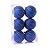 Bolas de Natal Glitter com Listras Azul Turquesa 8cm - 6 Bolas - Imagem 1