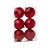 Bola Glitter Texturizada Listras Vermelha 10 cm - 6 un - Imagem 1