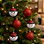 Bolas de Natal Vermelho e Branco Boneco de Neve 6cm - 6 Unidades - Imagem 1