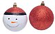 Bolas de Natal Vermelho e Branco Boneco de Neve 6cm -  6 Unidades - Imagem 2