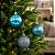 Kit 3 Bolas Lisa/Fosca/Glitter 8cm Azul - Imagem 1
