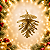 Pinha Decorativa com Glitter Ouro – 4cm - Imagem 1