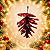 Pinha Decorativa com Glitter Vermelho – 4cm - Imagem 1