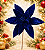 Pick Poinsetia Veludo Azul 35cm - Imagem 1