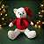 Urso de Pelúcia Sentado com Cachecol 40cm – Fofuxo e Decorativo - Imagem 1