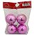 Bolas de Natal Rosa Lisa 6cm - 4 Unidades - Imagem 1