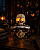 Caveira Decorativa Telefone com Luz Olhos Halloween - 22cm - Imagem 1