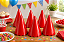 Chapéu de Aniversário Festa - Vermelho - 8 Unidades - Imagem 1