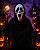 Máscara de Halloween Pânico com Capuz Preto 33cm - Imagem 1
