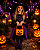 Sacolinha Porta Doces Abóbora Tecido Halloween - 20cm - Imagem 1