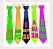Gravatas Neon Luz Negra com Frases - 10 unidades - Imagem 1