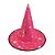 Chapéu de Bruxa Pink com Estrelas Halloween - Imagem 1
