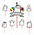 Topo de Bolo Topper Decoração Flork - 7 Peças (01 Topper maior + 6 Picks) Piffer - Imagem 1