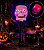 Bastão Caveira Luminoso Piscando LED Halloween - 24x9cm - Imagem 1