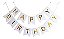 Faixa Feliz Aniversário Branca Letra Dourada Happy Birthday - 2 Metros - Imagem 1