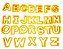 Cortador Molde Plástico Para Confeitar Letras Amarelas - 26 Peças - Imagem 1