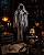 Fantasma Caveira com Led Halloween 100cm - Emite Luz nos Olhos - Imagem 1