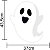 Painel Decorativo Halloween Fantasma em EVA - 43cm x 37cm - Imagem 1