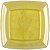 Prato Acrílico Quadrado Translúcido Amarelo 21cm- 10 Unidades - Imagem 1
