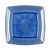 Prato Acrílico Quadrado Translúcido Azul 21cm- 10 Unidades - Imagem 1