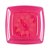 Prato Acrílico Quadrado Translúcido Rosa 15cm- 10 Unidades - Imagem 1