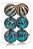 Bolas De Natal Texturizadas Azul Turquesa/Ouro 8cm - 6 Unidades - Imagem 1