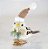 Pássaro Decorativo de Palha Italiana com Gorro Rose e Peito de Pelúcia - 23cm - Imagem 1